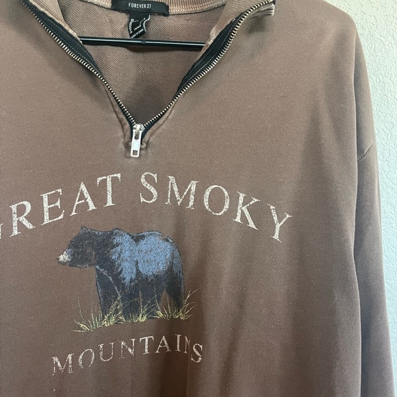 Forever 21 Great Smoky Mountains Quarter Zip - Picture 2 of 6